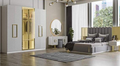 Gold White bedroom set